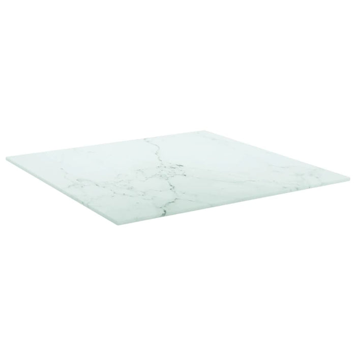 Blat masă alb 50x50 cm 6 mm sticlă securizată design marmură - WALTI WALTI