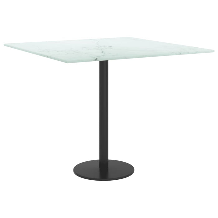 Blat masă alb 50x50 cm 6 mm sticlă securizată design marmură - WALTI WALTI