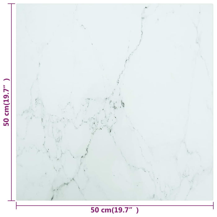 Blat masă alb 50x50 cm 6 mm sticlă securizată design marmură - WALTI WALTI
