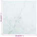 Blat masă alb 50x50 cm 6 mm sticlă securizată design marmură - WALTI WALTI