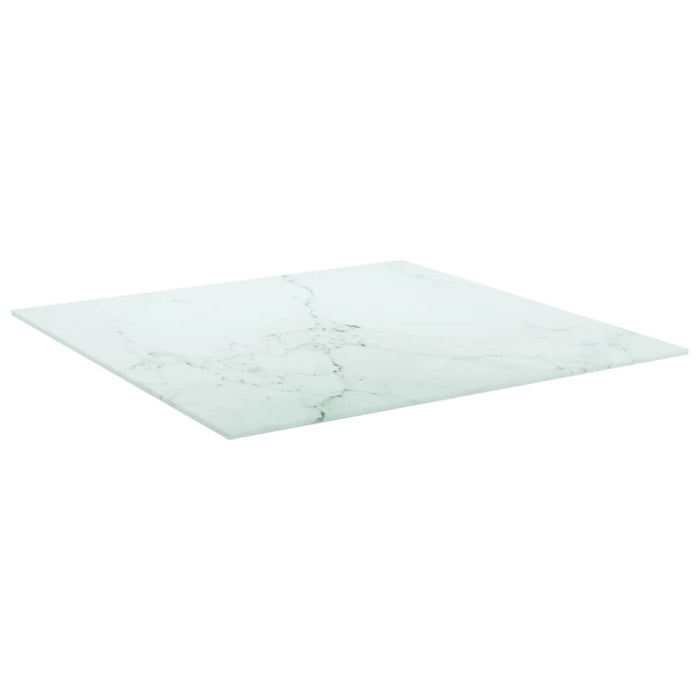 Blat masă alb 60x60cm 6mm sticlă securizată, design de marmură - WALTI WALTI