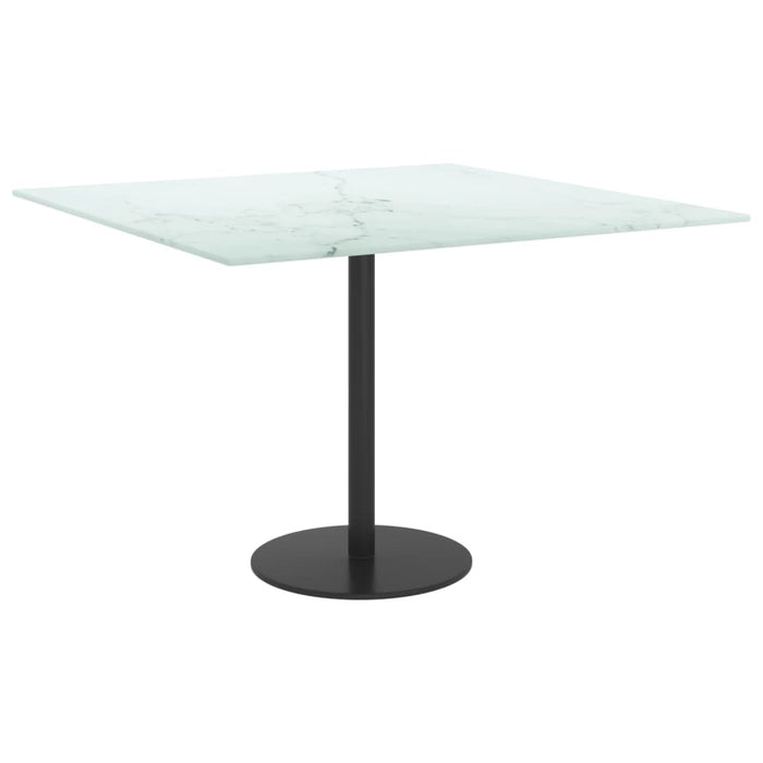 Blat masă alb 60x60cm 6mm sticlă securizată, design de marmură - WALTI WALTI
