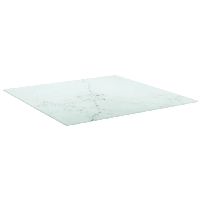 Blat masă alb 70x70 cm 6 mm sticlă securizată design marmură - WALTI WALTI