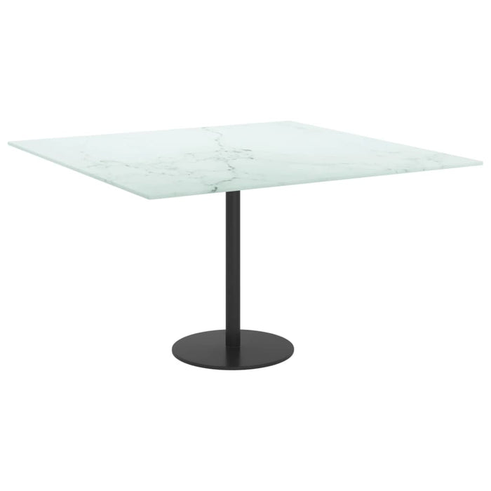 Blat masă alb 70x70 cm 6 mm sticlă securizată design marmură - WALTI WALTI