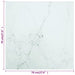Blat masă alb 70x70 cm 6 mm sticlă securizată design marmură - WALTI WALTI