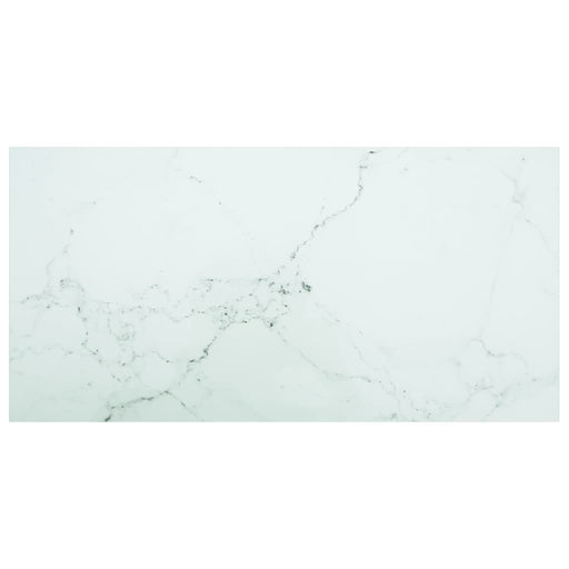 Blat masă alb 100x50 cm 6 mm sticlă securizată design marmură - WALTI WALTI