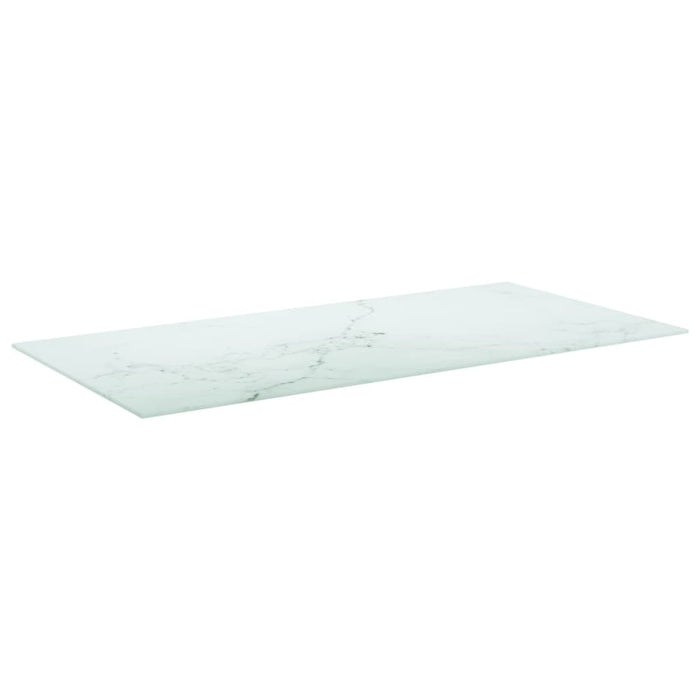 Blat masă alb 100x50 cm 6 mm sticlă securizată design marmură - WALTI WALTI