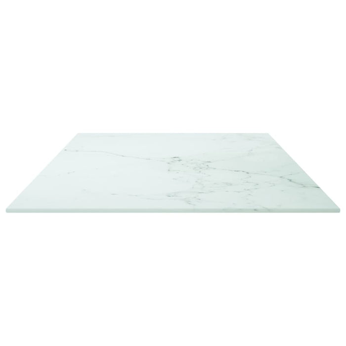 Blat masă alb 100x50 cm 6 mm sticlă securizată design marmură - WALTI WALTI