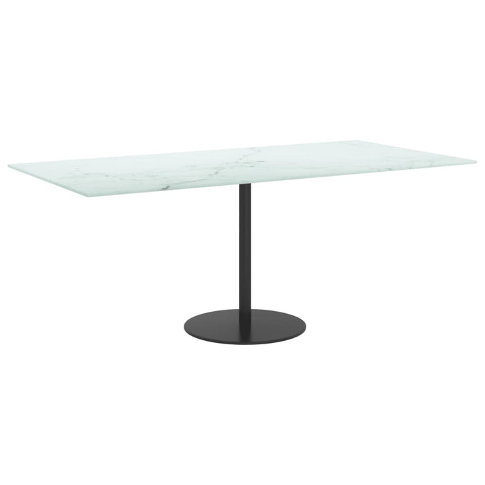 Blat masă alb 100x50 cm 6 mm sticlă securizată design marmură - WALTI WALTI
