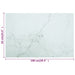 Blat masă alb 100x62 cm 8 mm sticlă securizată design marmură - WALTI WALTI