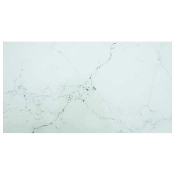 Blat masă alb 120x65cm 8mm sticlă securizată, design de marmură - WALTI WALTI