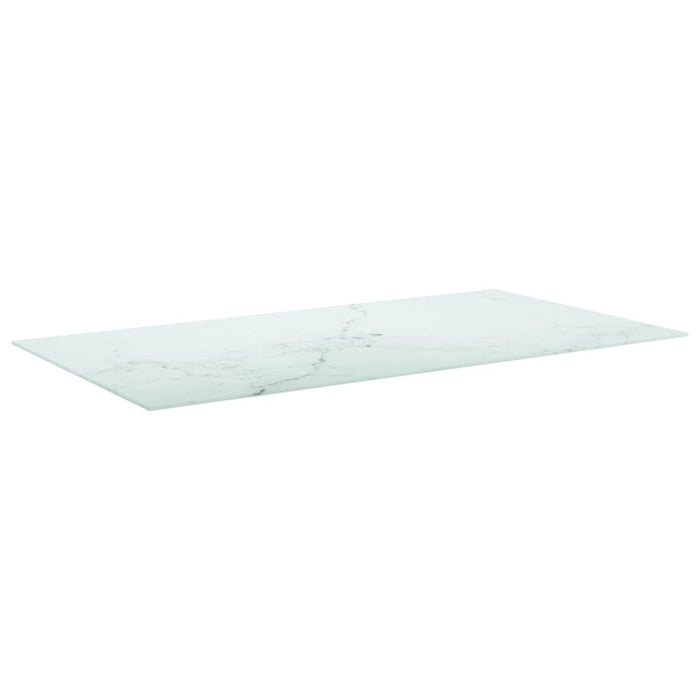 Blat masă alb 120x65cm 8mm sticlă securizată, design de marmură - WALTI WALTI