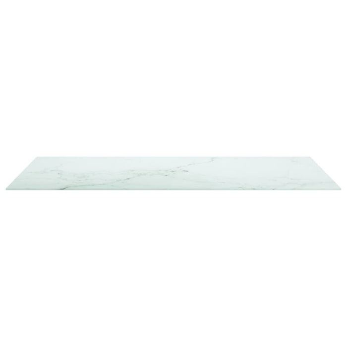 Blat masă alb 120x65cm 8mm sticlă securizată, design de marmură - WALTI WALTI