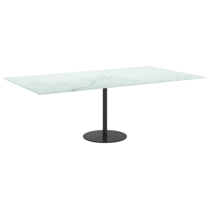 Blat masă alb 120x65cm 8mm sticlă securizată, design de marmură - WALTI WALTI