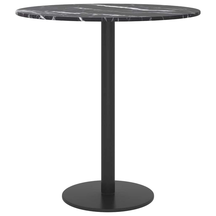 Blat masă negru Ø40x0,8 cm, sticlă securizată cu design marmură - WALTI WALTI