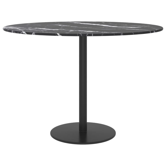 Blat masă negru Ø60x0,8 cm, sticlă securizată, design marmură - WALTI WALTI