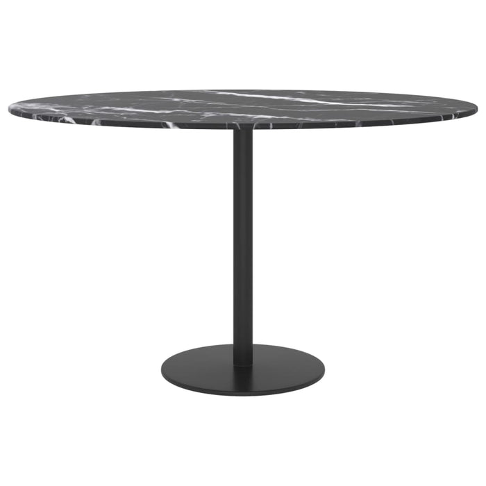 Blat masă negru Ø70x0,8 cm, sticlă securizată cu design marmură - WALTI WALTI