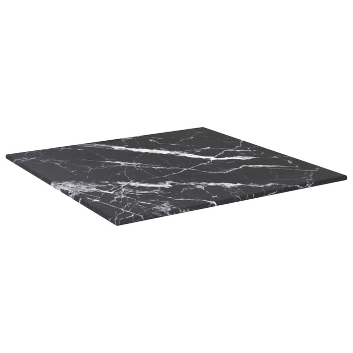 Blat masă negru 40x40 cm 6 mm sticlă securizată design marmură - WALTI WALTI