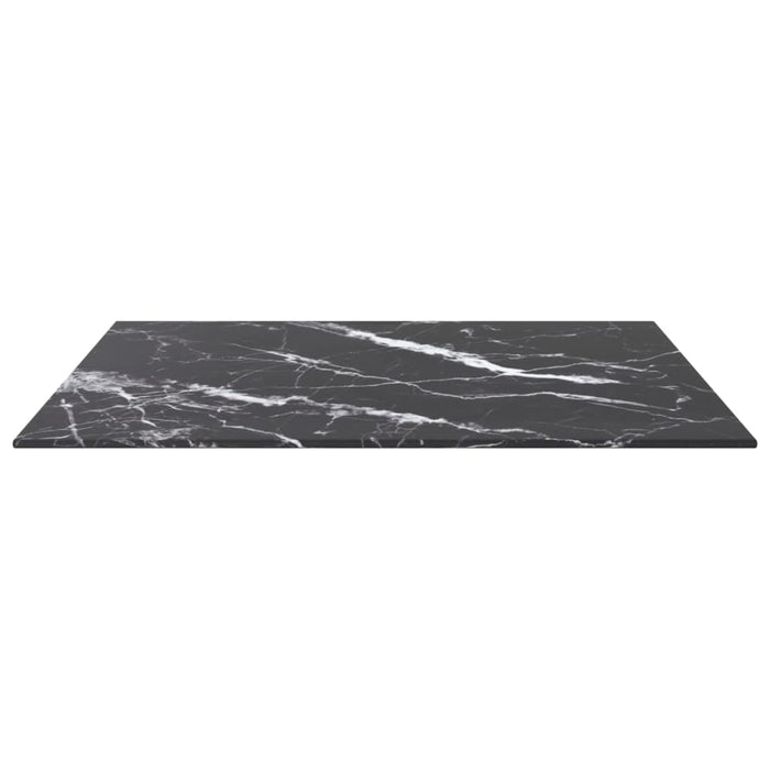 Blat masă negru 60x60cm 6mm sticlă securizată design de marmură - WALTI WALTI