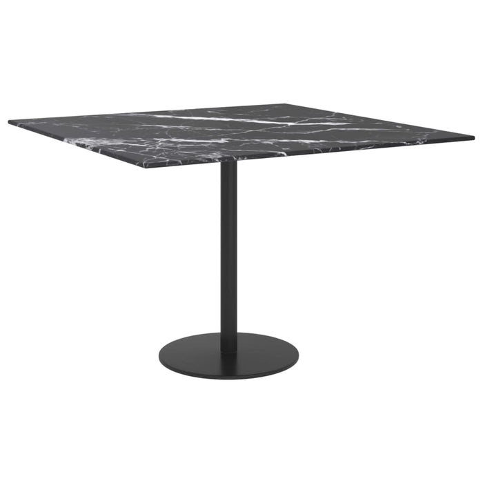 Blat masă negru 60x60cm 6mm sticlă securizată design de marmură - WALTI WALTI