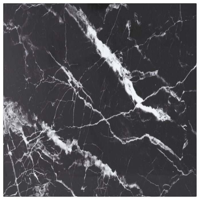 Blat masă negru 70x70 cm 6 mm sticlă securizată design marmură - WALTI WALTI