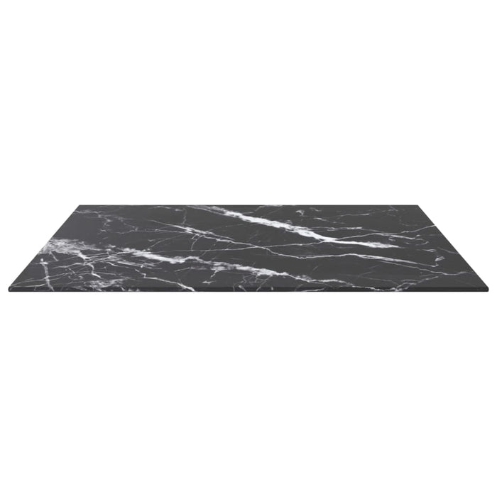 Blat masă negru 70x70 cm 6 mm sticlă securizată design marmură - WALTI WALTI