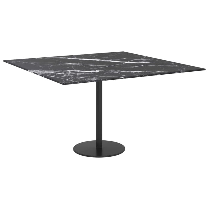 Blat masă negru 70x70 cm 6 mm sticlă securizată design marmură - WALTI WALTI