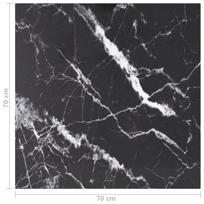 Blat masă negru 70x70 cm 6 mm sticlă securizată design marmură - WALTI WALTI