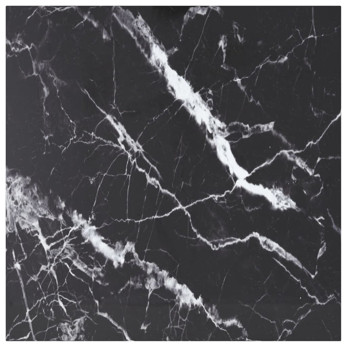 Blat masă negru 80x80 cm 6 mm sticlă securizată design marmură - WALTI WALTI
