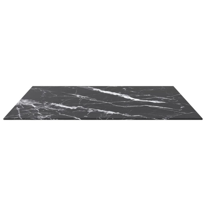 Blat masă negru 80x80 cm 6 mm sticlă securizată design marmură - WALTI WALTI