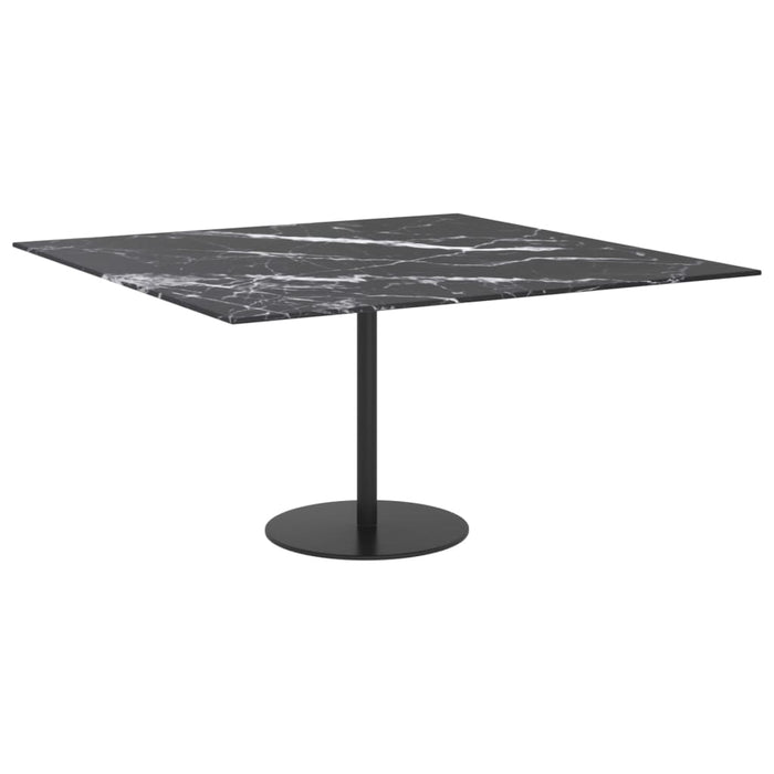 Blat masă negru 80x80 cm 6 mm sticlă securizată design marmură - WALTI WALTI