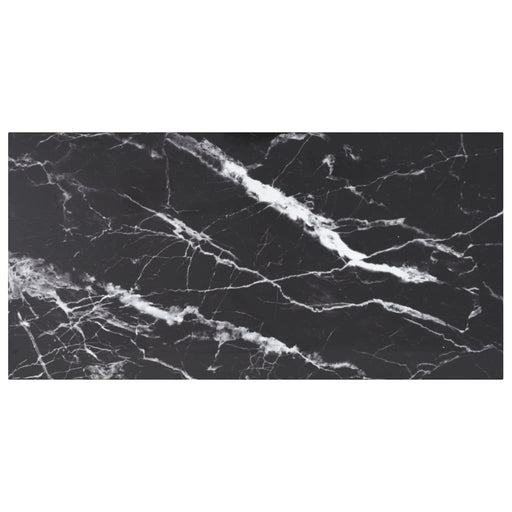 Blat masă negru 100x50 cm 6 mm sticlă securizată design marmură - WALTI WALTI