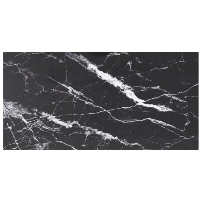 Blat masă negru 100x50 cm 6 mm sticlă securizată design marmură - WALTI WALTI