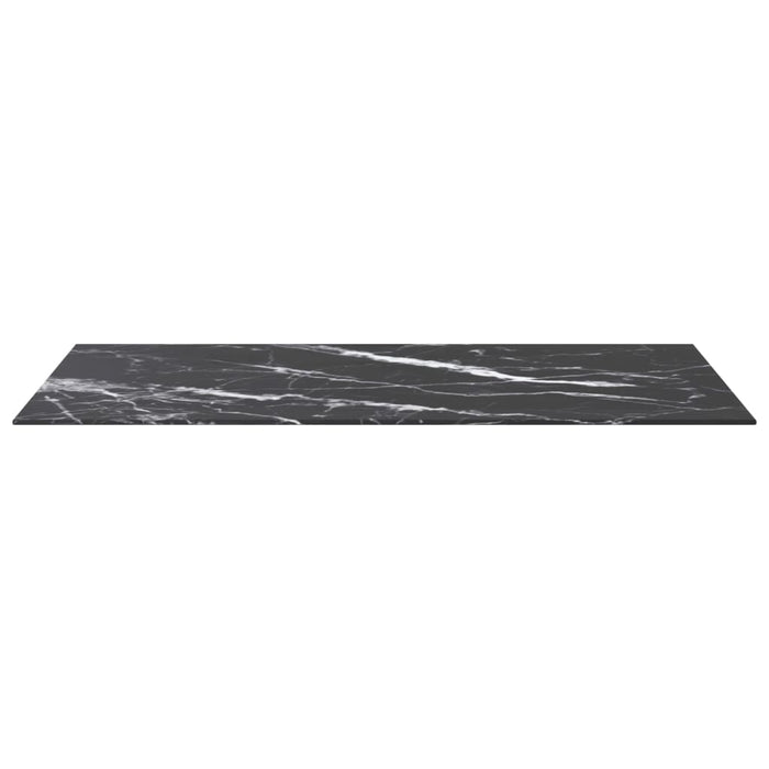 Blat masă negru 100x50 cm 6 mm sticlă securizată design marmură - WALTI WALTI