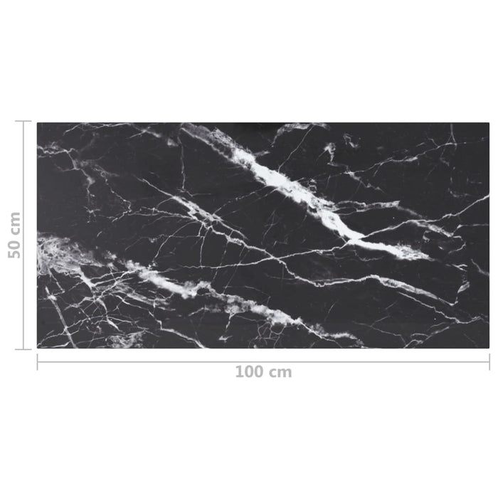 Blat masă negru 100x50 cm 6 mm sticlă securizată design marmură - WALTI WALTI