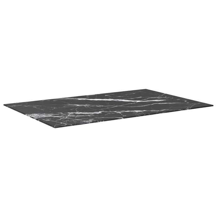 Blat masă negru 100x62 cm 8mm sticlă securizată design marmură - WALTI WALTI