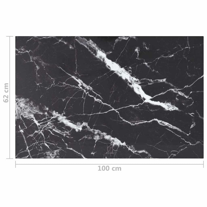 Blat masă negru 100x62 cm 8mm sticlă securizată design marmură - WALTI WALTI