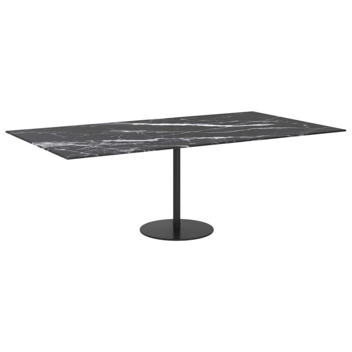 Blat masă negru 120x65 cm 8mm sticlă securizată design marmură - WALTI WALTI