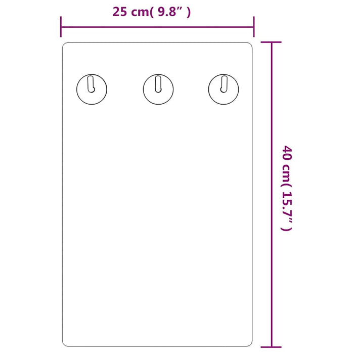 Cuier de perete 40x25 cm sticlă securizată tip perete de piatră WALTI