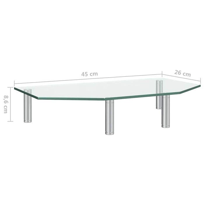 Suport de monitor, 45x26x8,6 cm, transparent, sticlă WALTI