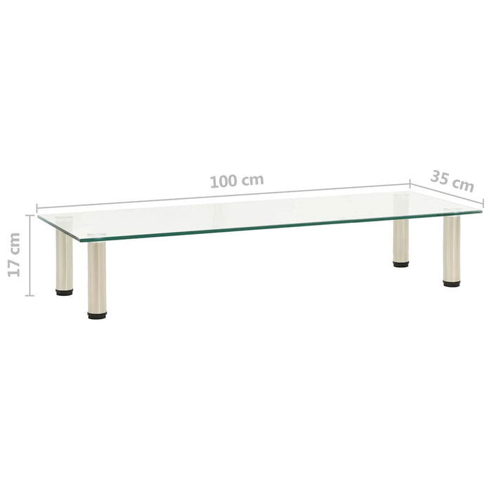 Suport TV, transparent, 100 x 35 x 17 cm, sticlă securizată WALTI