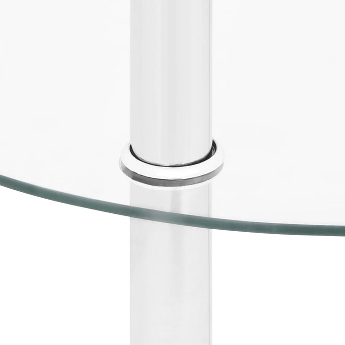 Masă laterală 2 niveluri, transparent, 38 cm, sticlă securizată WALTI