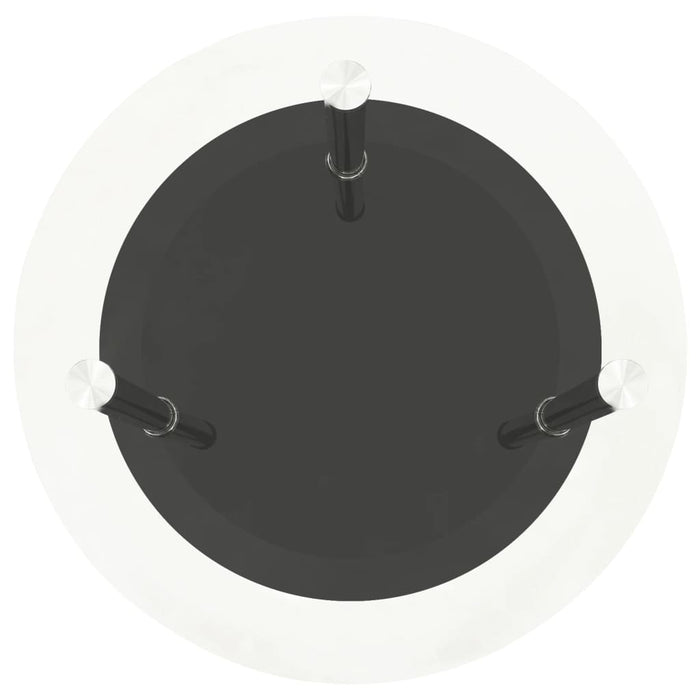 Masă laterală 2 niv. transparent/negru 38 cm sticlă securizată - WALTI WALTI