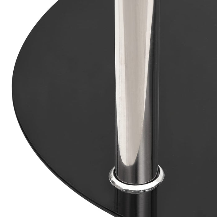 Masă laterală 2 niv. transparent/negru 38 cm sticlă securizată - WALTI WALTI