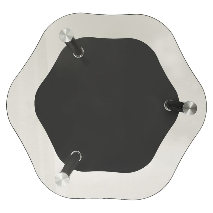 Masă laterală 2 niveluri transparent/negru 38x38x50 cm sticlă - WALTI WALTI