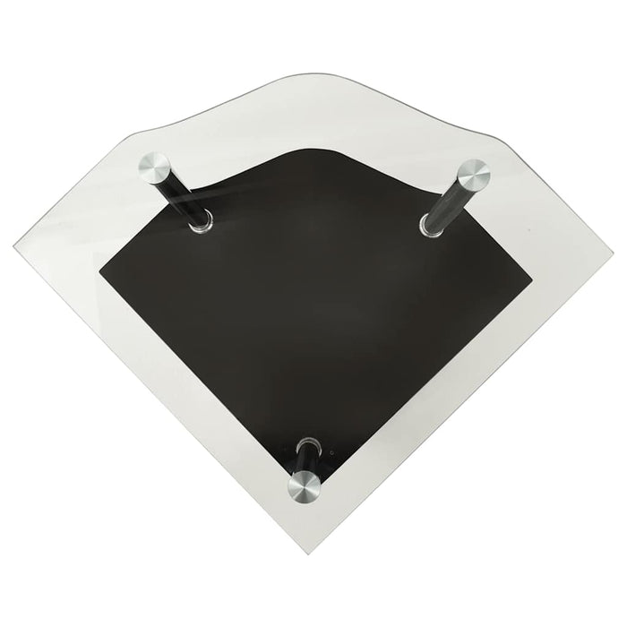 Masă laterală 2 niveluri transparent/negru 38x38x50 cm sticlă WALTI