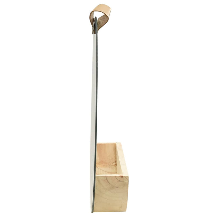 Oglindă de perete, 35 cm, lemn masiv de pin WALTI