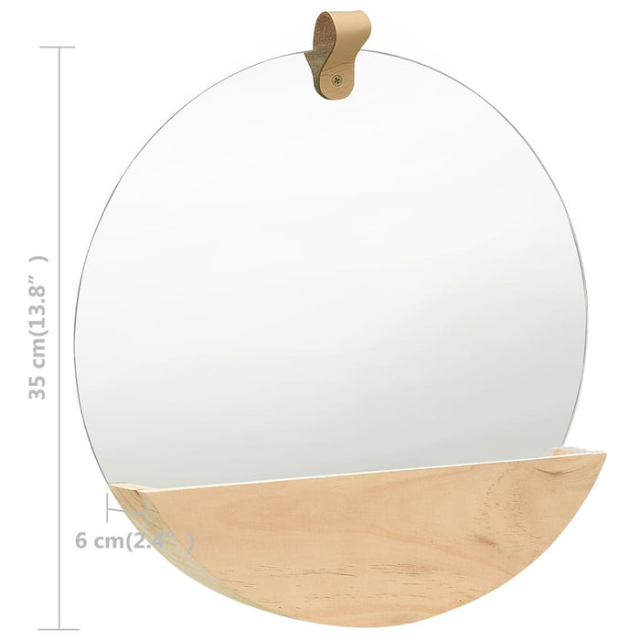 Oglindă de perete, 35 cm, lemn masiv de pin WALTI
