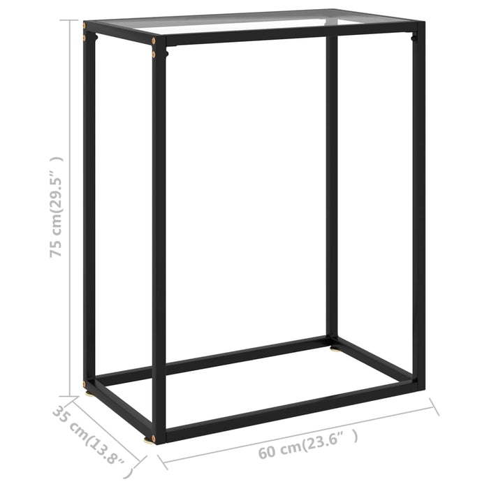 Masă consolă, transparent, 60x35x75 cm, sticlă securizată - WALTI WALTI