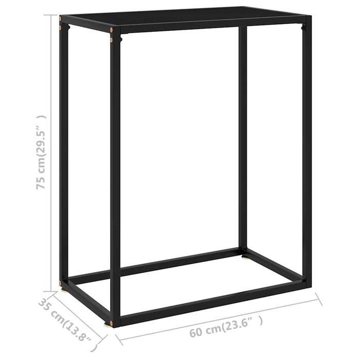 Masă consolă, negru, 60x35x75 cm, sticlă securizată - WALTI WALTI